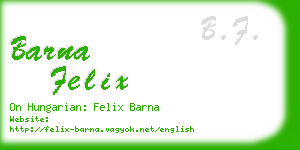 barna felix business card